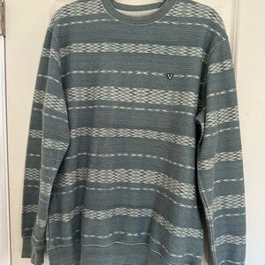 VISSLA Men's Crewneck Sweater - Blue and White